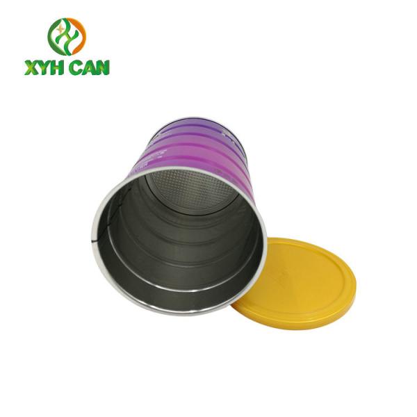 Milk Powder Tin Can Metal Storage Tin Commercial  Flat Tin Container 0.23mm Thickness