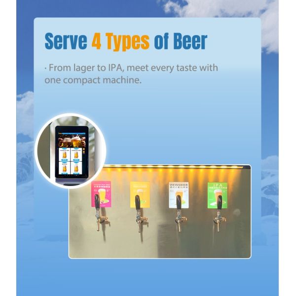 WEIMI Self Service Fresh Beer Vending Machine for Bars, Cafes & Restaurants