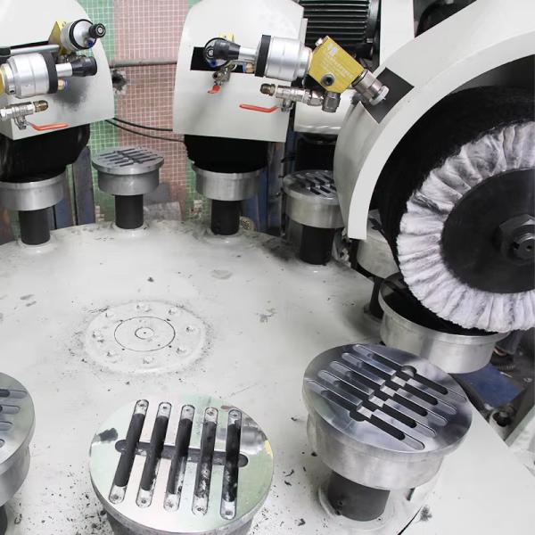4 Grinding Heads Rotary Table Metal Polishing Machine For Stainless Steel Aluminum Products Mirror Polished