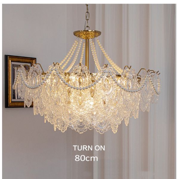 Luxury Villa Living Room Chandelier Glass Lampshade Fancy Chandelier(WH-CY-246)