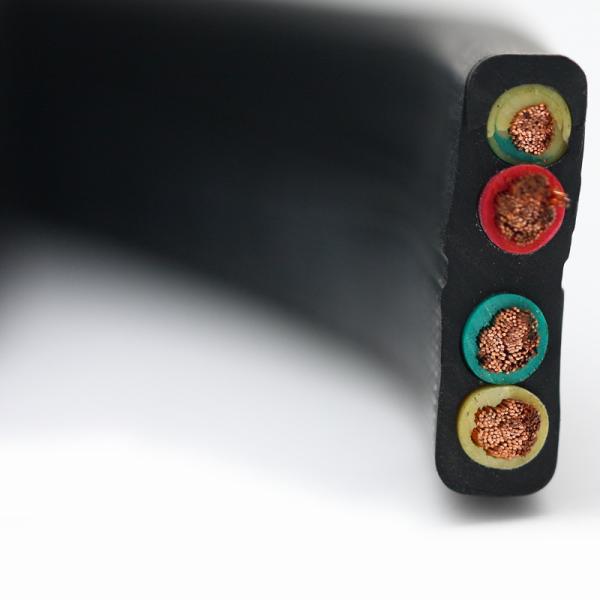 Flat Flexible Traveling Cable for Crane or Conveyor Black Jacket with Mixed structure