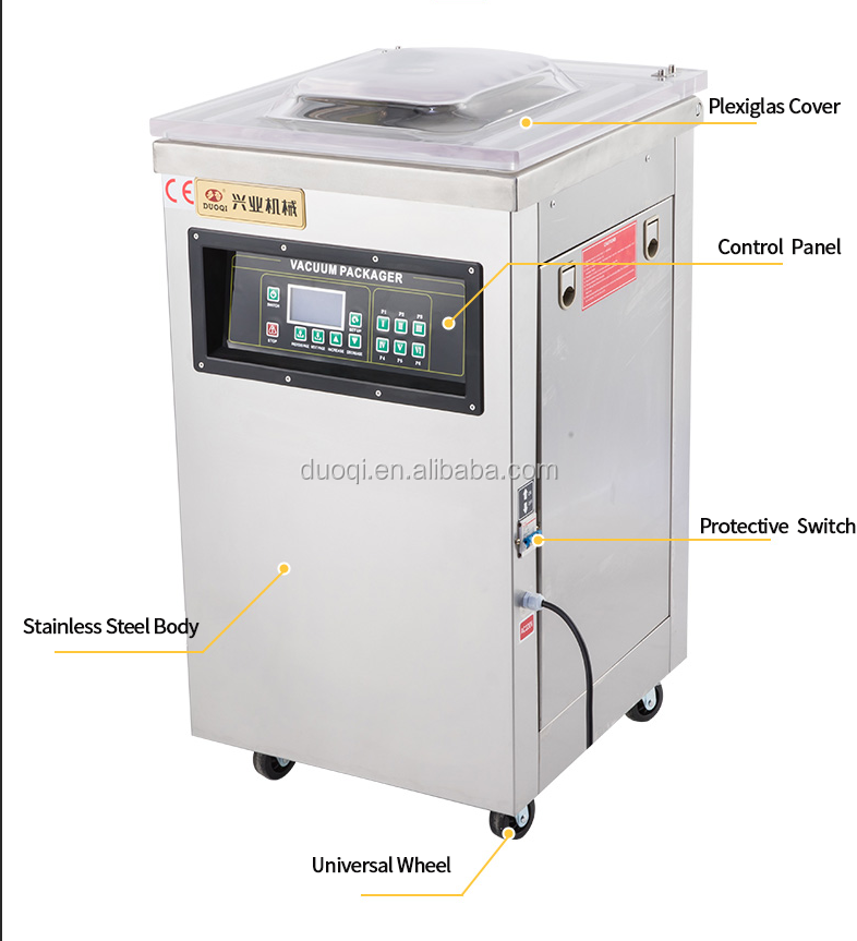 Однокамерная вакуумная упаковочная машина DQVC-400 для электроуправляемой упаковки