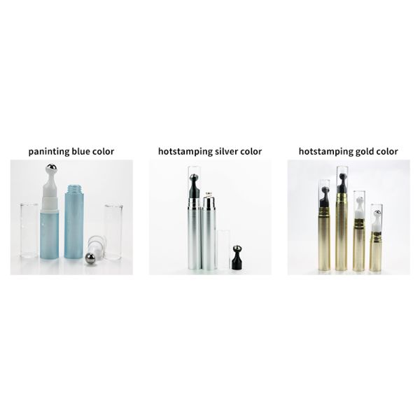 mini round empty plastic roller ball skin care 5ml airless pump bottle