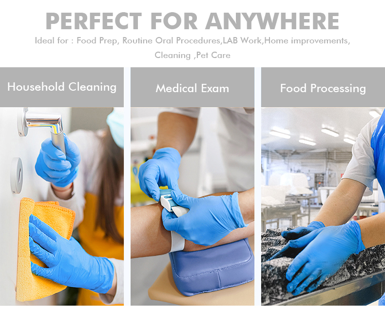 Chemical Resistant Nitrile Disposable Hand Gloves Multicolored Medical Powder Free Gloves