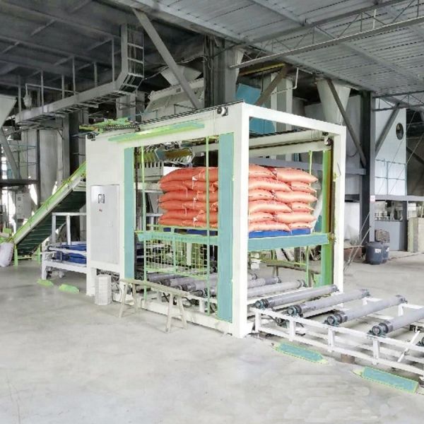 Bag Stacking Conveyor Palletizer for Animal Feed Bags Stacking Speed 600-800 Bags/Hour