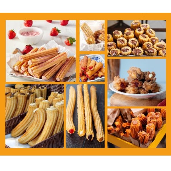 Full Stainless Steel Street Food Snack Churro Extruder Machine With Fryer