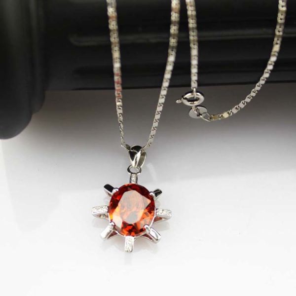 925 Sterling Silver Amethyst Cubic Zircon Pendant Jewelry (E06J)