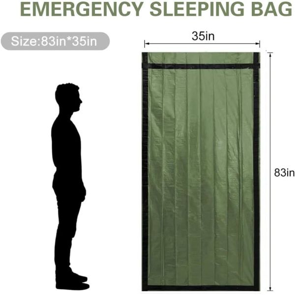 Emergency Sleeping Bag 2 Pack Lightweight Survival Sleeping Bags Thermal Sack Portable Emergency Blanket Campin
