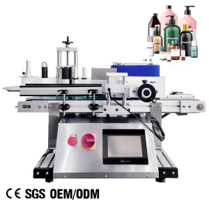 Industrial Round Flat Bottle Labeling Equipment Printer Machine 80BPH