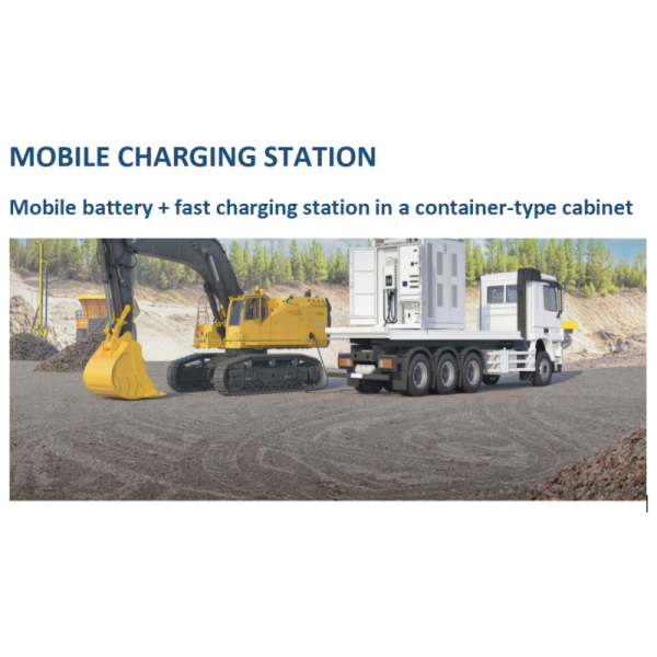 Heavy electric machinery portable charging station with BESS power of 1044KWh DC fast charger 360KW GBT +GBT Connector or GBT+CCS2 connector