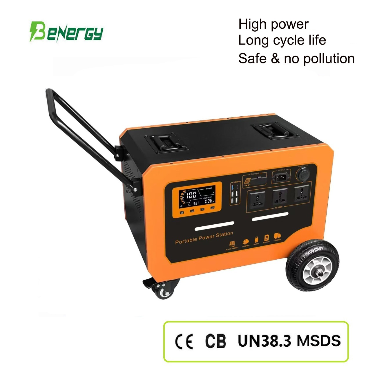 Benergy 4000W LiFePO4 Portable Power Station – 4377.6Wh Solar Generator for Home Backup, Camping, RV & Off-Grid Power