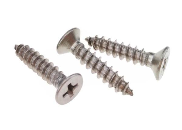 AISI 316 Stainless Steel Self Tapping Screw Cross Recessed Flat Head Fastener
