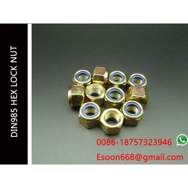 M5-0.8 DIN 985 Class 8 Zinc Finish Steel Nylon Insert Lock Nut