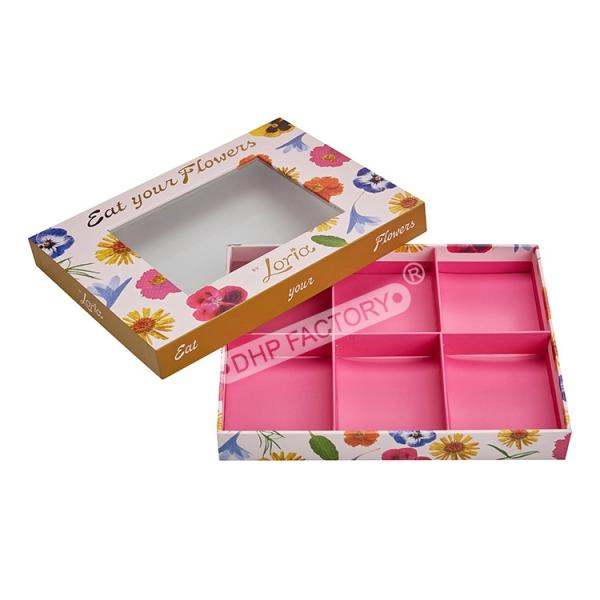 Premium Printed Chocolate Boxes With Removable Tray And Transparent Pvc Viewing Window