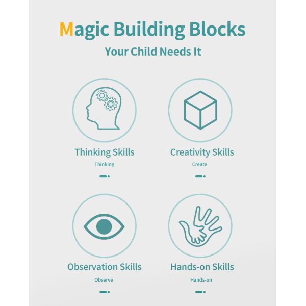 Interactive LED Light-Up Building Blocks - Sensory STEM Toys for Kids & Kindergarten Learning