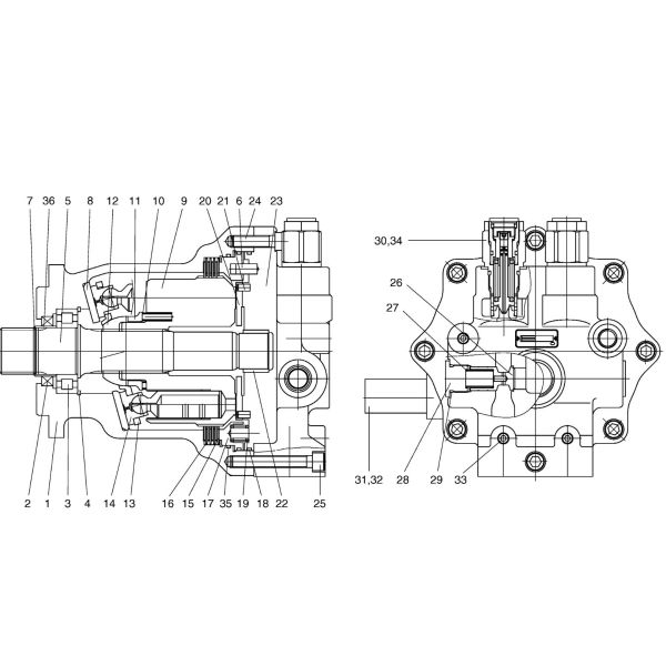 Мотор Doosan Dawoo DX340 DH370 401-00359 качания экскаватора SOLAR420 2401-9309A