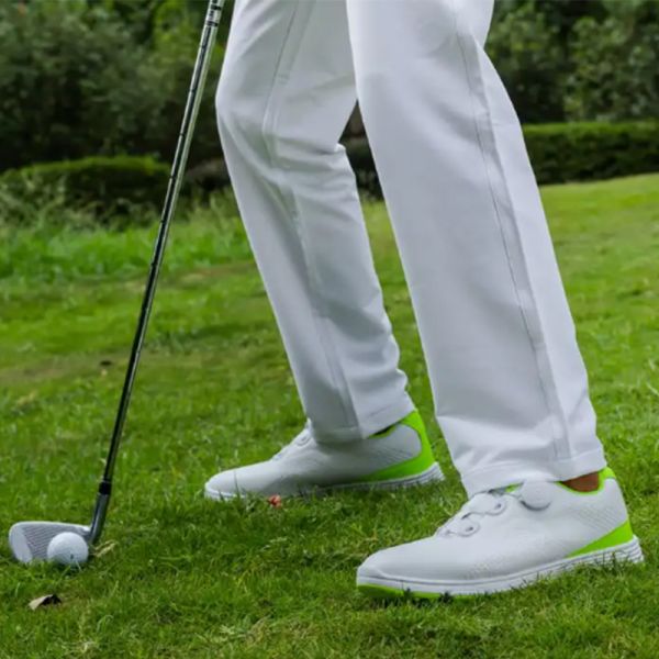 White Trainers Gym Tennis Shoes Breathable Button Green Comfortable Men Shoes