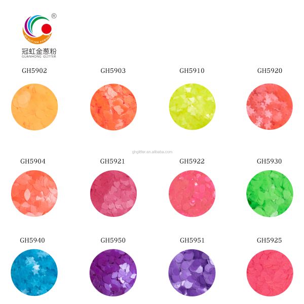 Shiny Fluorescent Blue PET Glitter Powder Star Chunky 1mm 3mm ODM