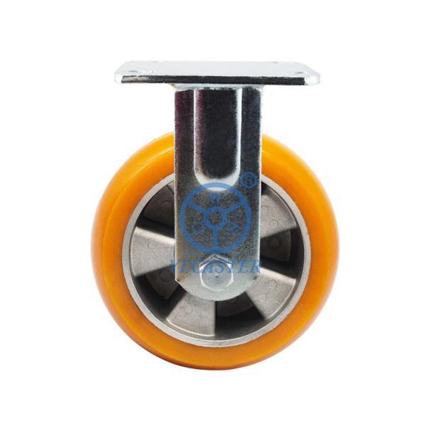 6 Inch Round Tread Pu Soft Rigid Casters Heavy Duty Industrial Trolley Wheels