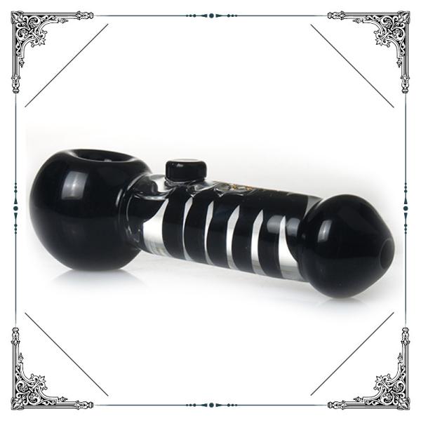 5.5 Inches Glass Smoking Pipe Freezable Coil Handpipe With Clycerin Glass