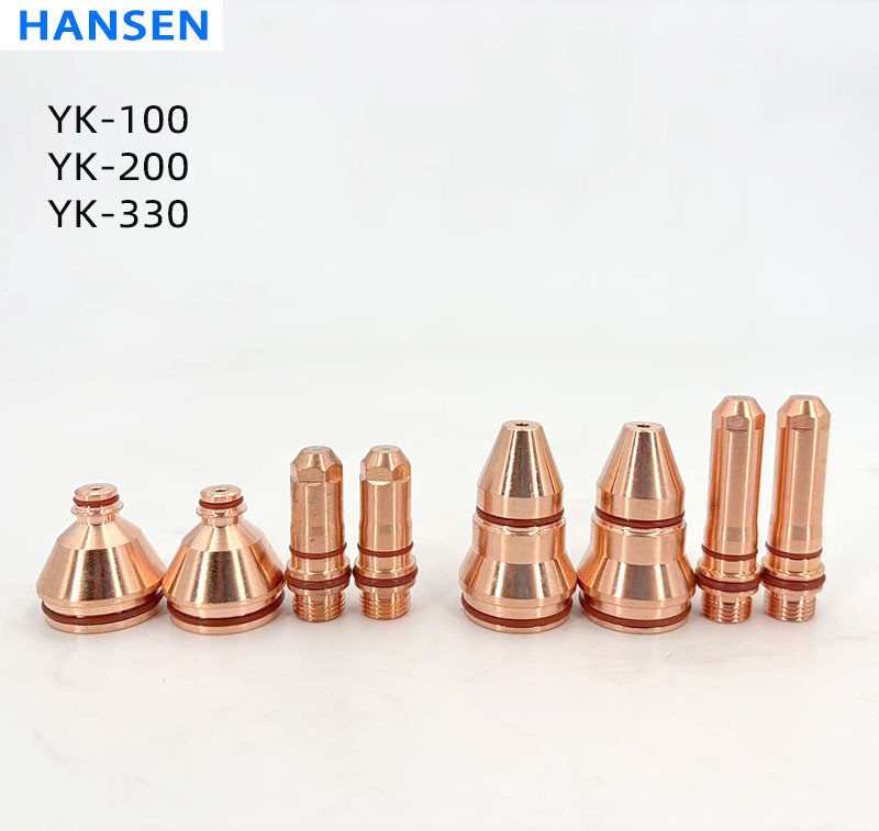 Electrode and Nozzle Fit for Huayuan YK100 YK200 YK330 Torch , Fine CNC Plasma Cutting Torch Consumables ,Plasma Cutting Consumables Electrode Nozzle Fit for YK‑100 YK‑200 YK‑330 CNC Plasma Torch