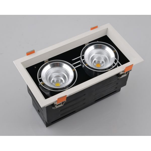2*10W 1600LM High Power Double Head Squre Shape Citizen COB LED Grille Light