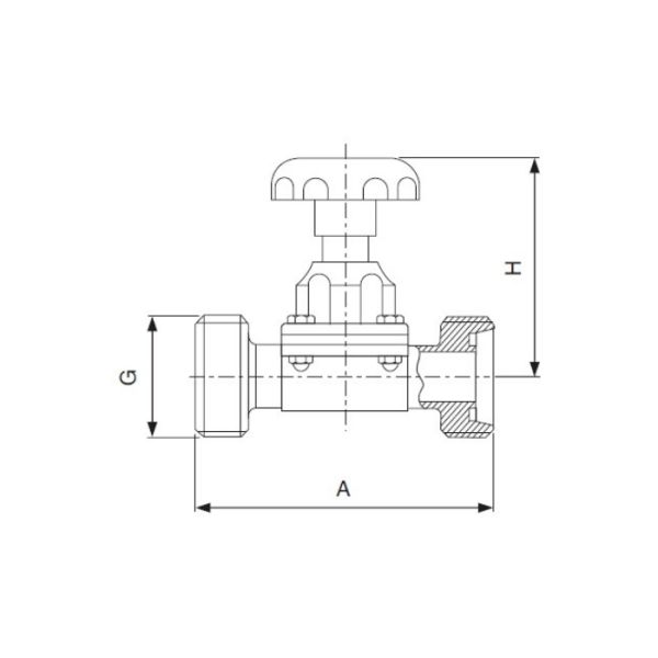 Food Industry Pneumatic Diaphragm Valve , Actuated Stainless Steel Diaphragm Valve