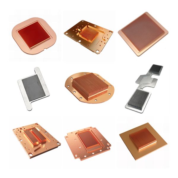 Full Copper Square High Density Copper Cold Plate Fanless CNC Skived Heat Sink