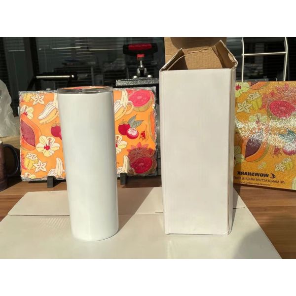 20oz Skinny Straight Blank Sublimation Tumblers With Lid Straw