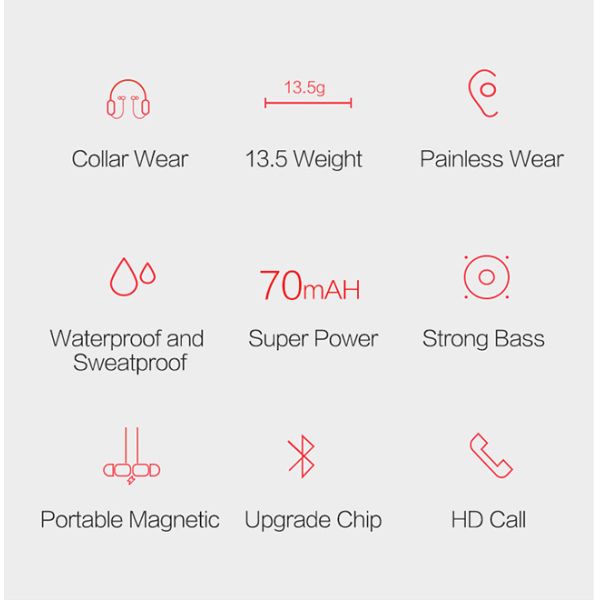 Neckband Bluetooth Earbuds звонка M8 70mAh TPE материальный HD