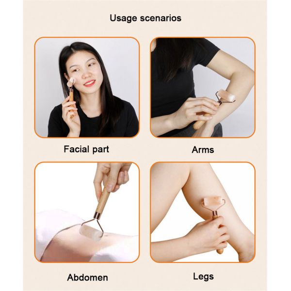 16.5*6.4*2.3cm Natural Himalayan Rock Salt Jade Face Roller for Facial Lifting and Wrinkle Removal