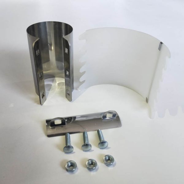 0.5mm 1.0mm 304SS Circular Pipe Clamp Central Pneumatic Conveying Pipe Couplings