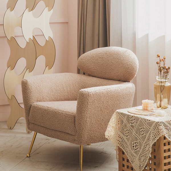 Adjustable Head Restraint Fabric Leisure Chair Sponge Filler Velvet Single Sofa Chair