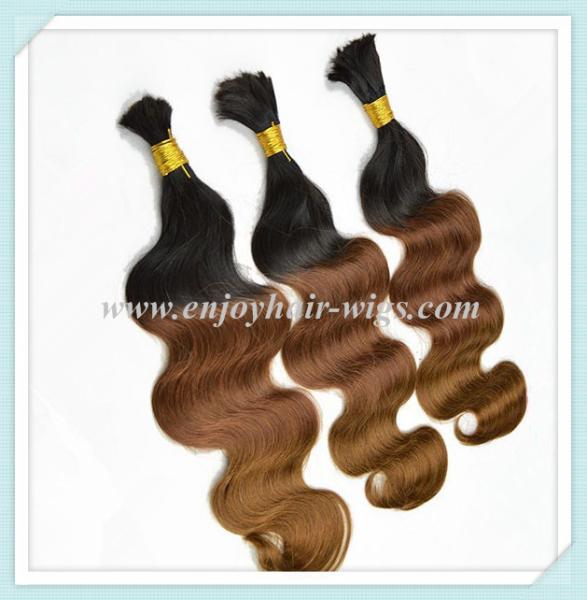Malaysian 5A virgin remy hair bulk ,ombre natural color/33#/30#, body wave 10''-26''length