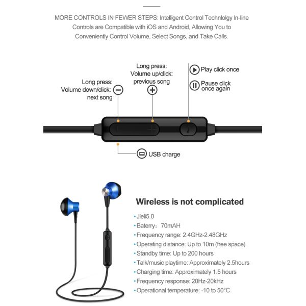 113db In Ear Headset Sport Stereo Earphone Powerful Sound IPX4 Waterproof With Mic