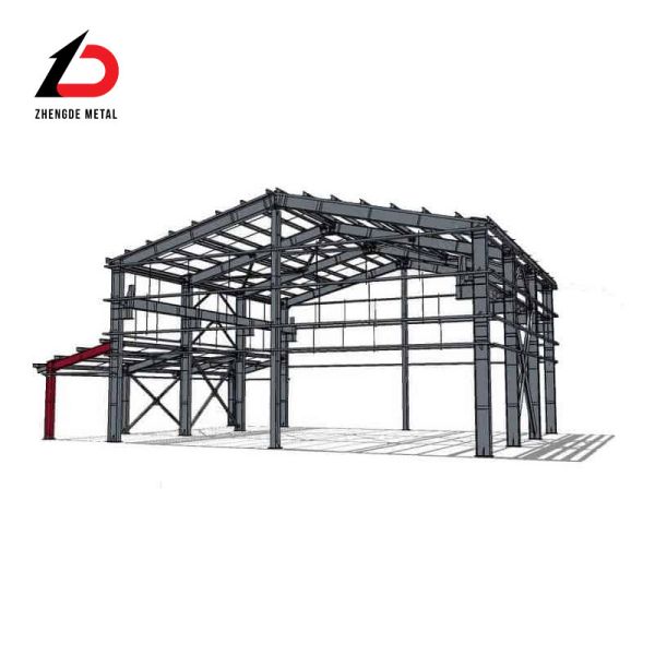 Wear Resistance Steel Frame Structure Prefabricated Metal Workshop Galvanized
