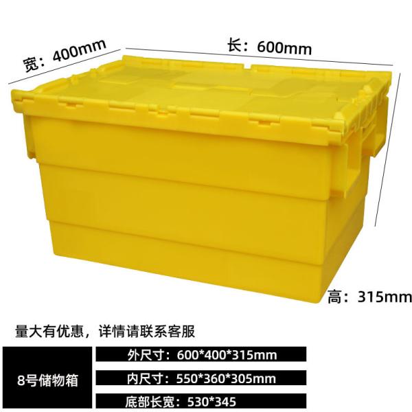 HOT Sale Heavy Duty Logistic Nestable Stackable Plastic Storage Moving Boxes Turnover Tote Box Attached Lid Container