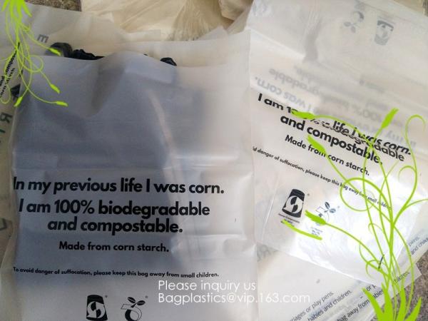 PLA Biodegradable Corn Starch Compostable LDPE k Bag, Environmentally friendly, recyclable, reusable, reclosable