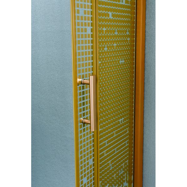 Baño OEM / ODM Gabinete de ducha de vidrio con mango de oro de acero inoxidable