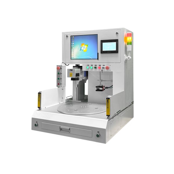 Four-Station Turntable Fiber Laser Marking Machine with Automatic Multi-Station and High Precision 0.01mm for Efficient Batch Marking