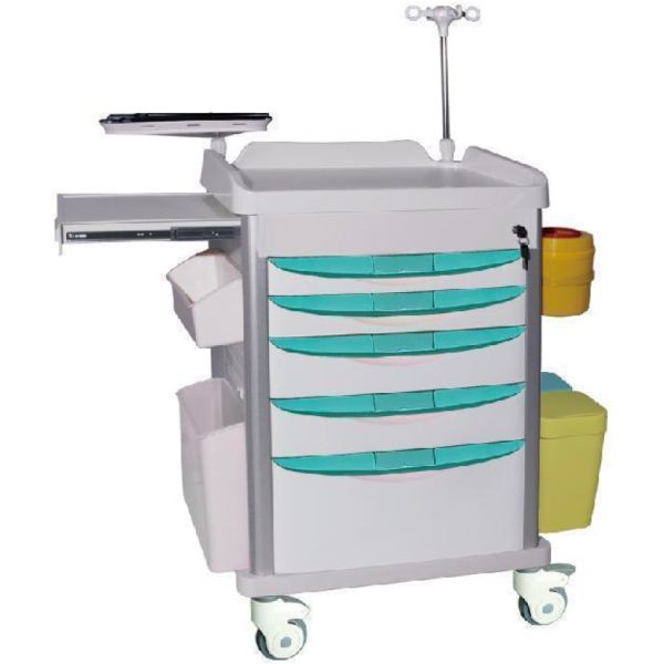 ODM Aluminum Nursing Trolley Crash Medical Emergency Cart