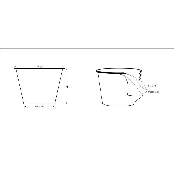 3 Oz Red Color Foodgrade Paper Ice Cream Cups / Containers Single Wall PE Coated