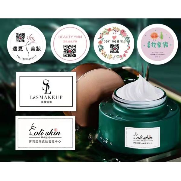Private Cosmetic Label Printing Private Self Adhesive Vinyl Stickers Glass Bottle