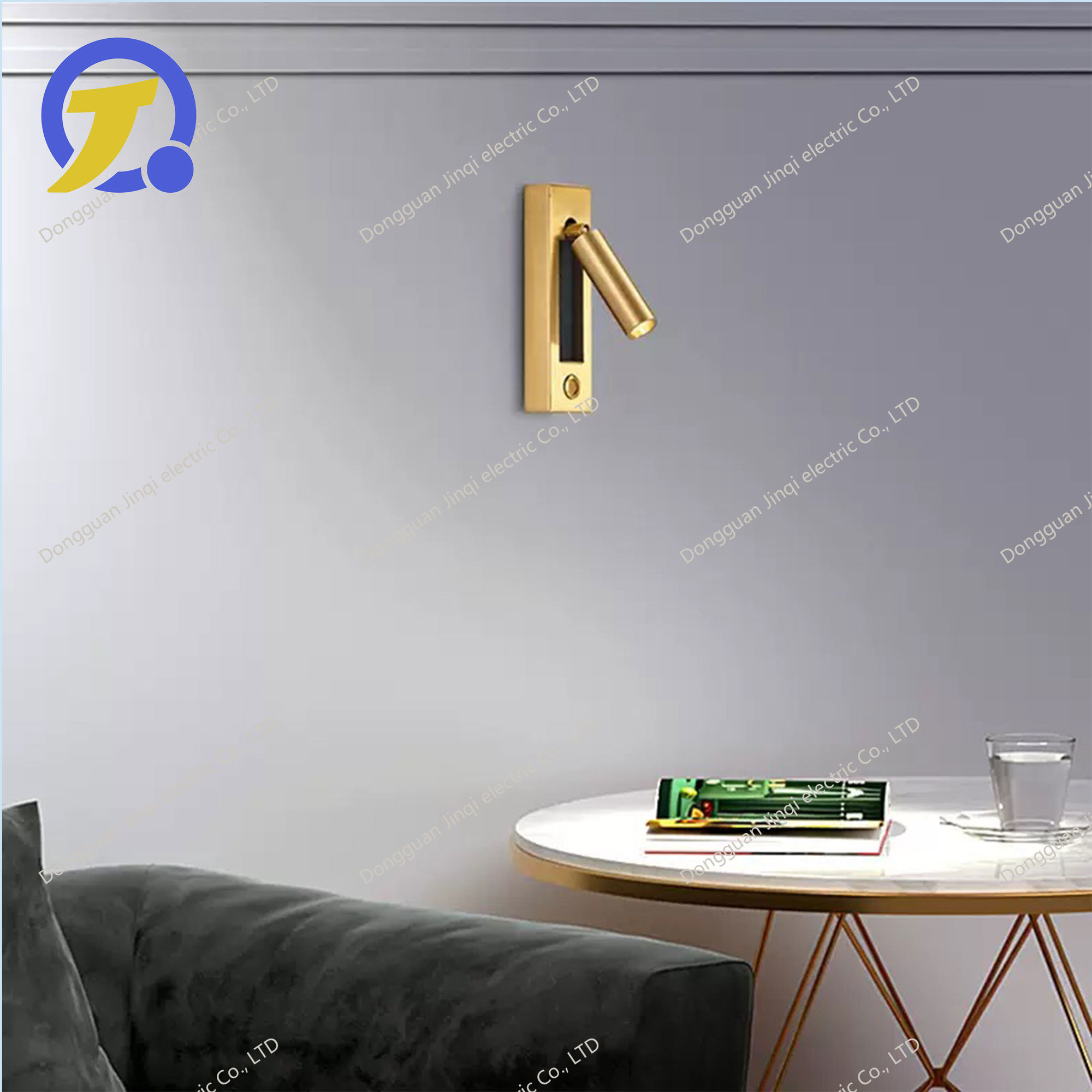 LED wall lamp with USB function and 3000K color temperature - American-style reading lamp for bedroom