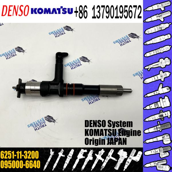 Инжектор топлива Denso 095000-6640 6251-11-3200 с запасом доступным и быстрая доставка для KOMATSU