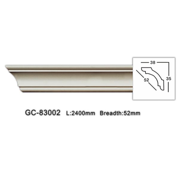GC-83002 Guaranteed Good Tenacity Dorm Room Polyurethane 2 inch Plain Ceiling Cornice
