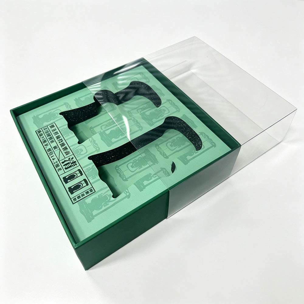 Transparent PET Sleeve Drawer Custom Gift Boxes with Sliding Drawer EVA Insert Jewelry Packaging
