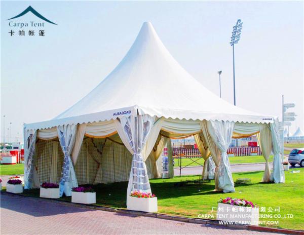 Wind - Resistant 50 Seater White Aluminum Pagoda Tent / Gazebo Event Tent