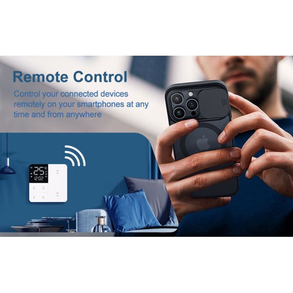 Glomarket Smart Tuya Wifi Button Wall Switch Remote/Voice Alexa/Timer Control With Lcd Screen Temperature and Humidity