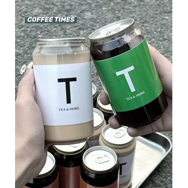 Sample Availabled 250ml 370ml 420ml 500ml 650ml PET Plastic Can with Aluminum Lid